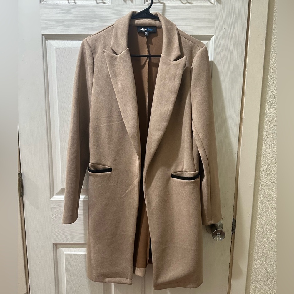 Alice Blue Tan Trench Coat Longline Tailored